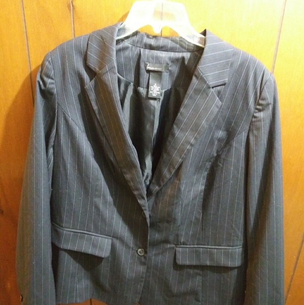 Lane Bryant sz 18 black striped blazer